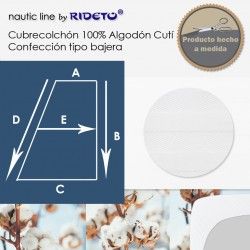 Cubrecolchón 100% Algodón Cutí Raso Labrado medio Trapecio rect. dcho.