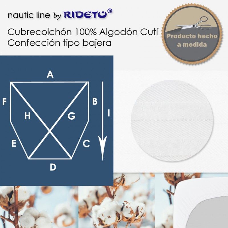 Cubrecolchón 100% Algodón Cutí Raso Labrado Forma esq. incl.