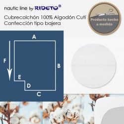 Couvre matelas pur coton Cutí cabine bateau rectangulaire coin gauche inv.