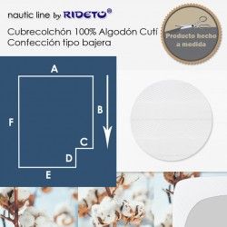 Cubrecolchón 100% Algodón Cutí Raso Labrado medio Rectángulo. dcho. inv.