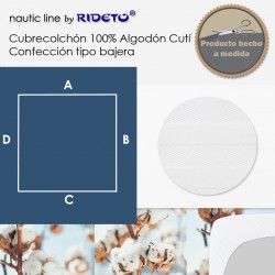 Cubrecolchón 100% Algodón Cutí Raso Labrado medio King Size