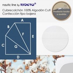 Cubrecolchón 100% Algodón Cutí Raso Labrado Rectángular chaflán izq.