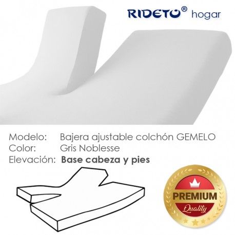 Bajera Gris Noblesse punto Algodón todas las medidas Gemelo