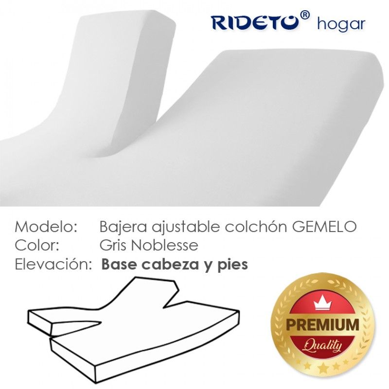 Bajera Gris Noblesse punto Algodón todas las medidas Gemelo