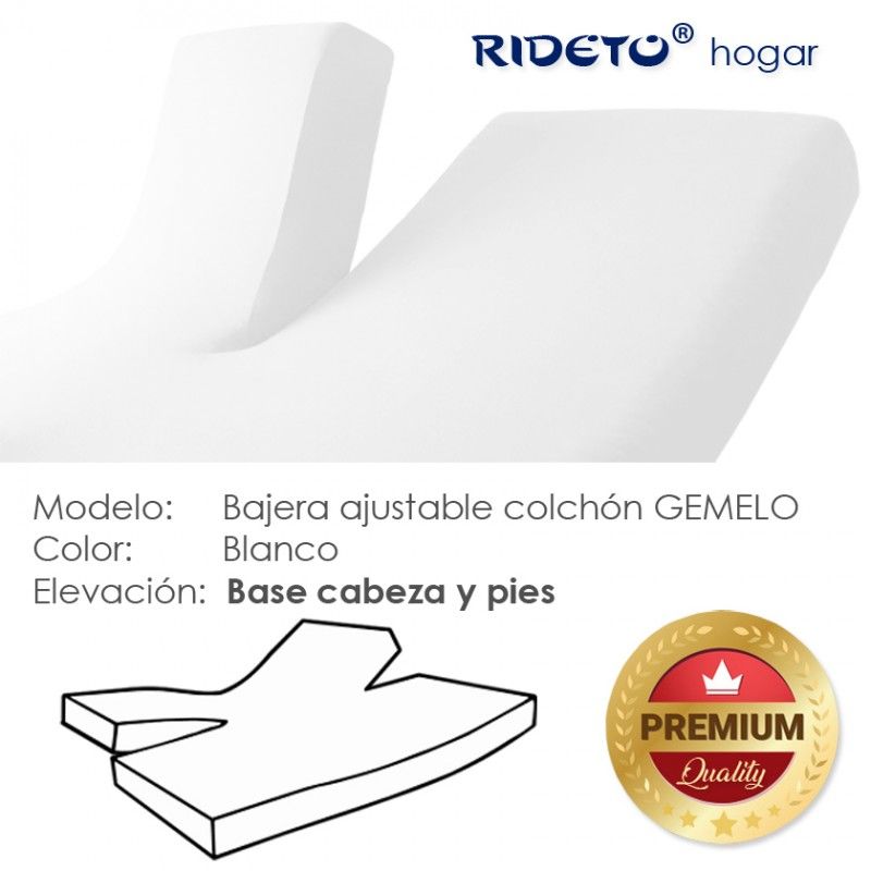 Bajera Blanco punto Algodón todas las medidas Gemelo