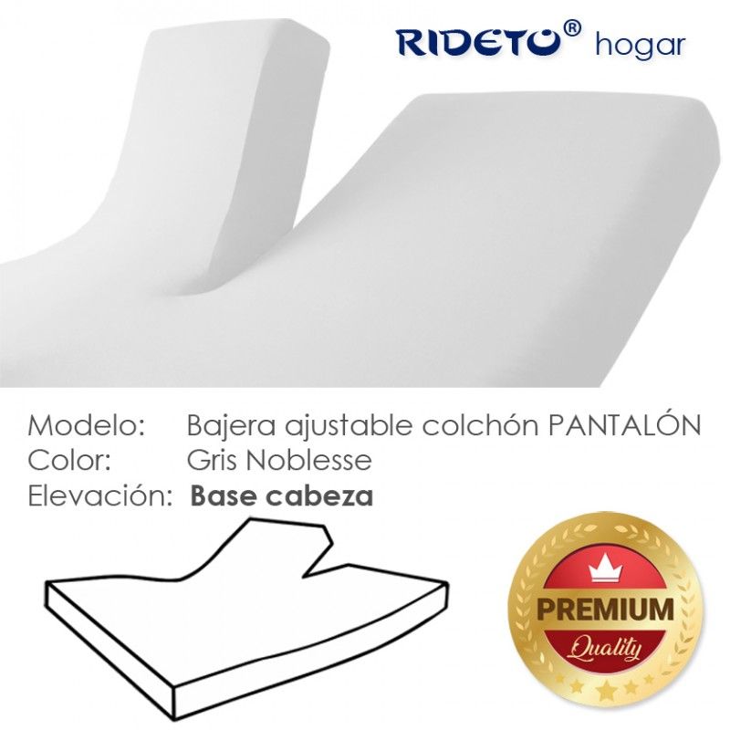 Drap housse pur coton lit électrique "Pantalón" gris noblesse